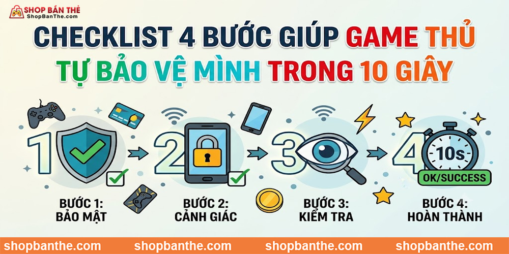 Checklist 4 Bước Giúp Game Thủ Tự Bảo Vệ Mình Trong 10 Giây