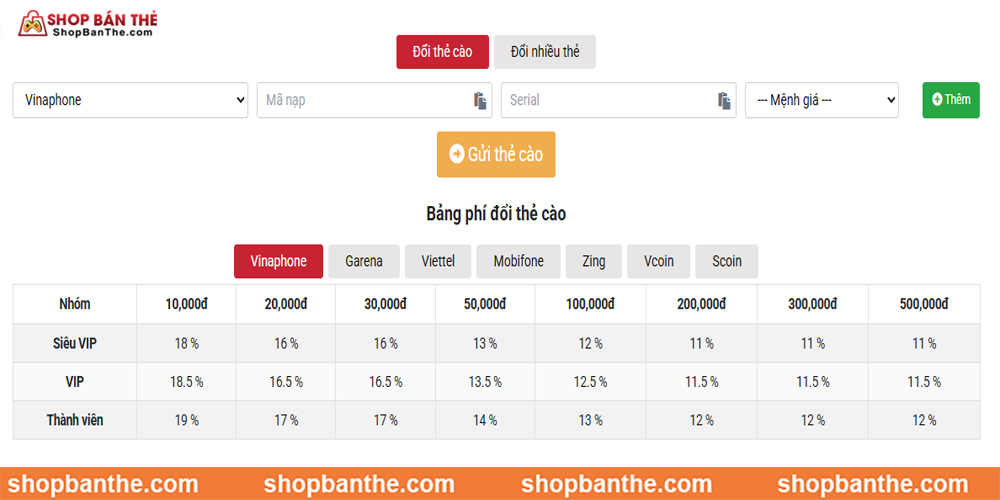 Biểu Phí Chiết Khấu Ổn Định, Dưới 20%