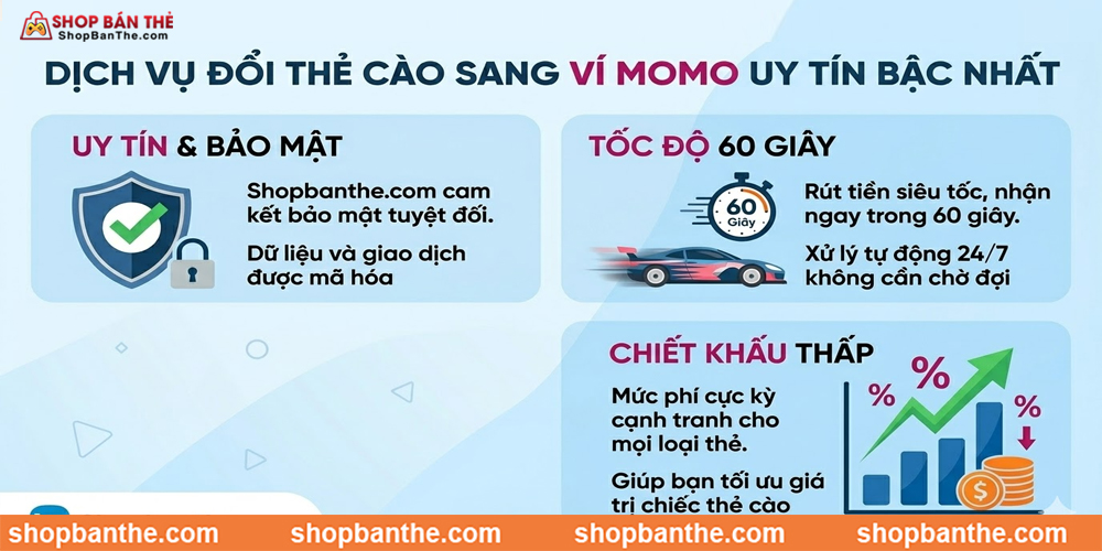 Shopbanthe.com – Địa chỉ đổi thẻ cào sang ví MoMo uy tín hàng đầu