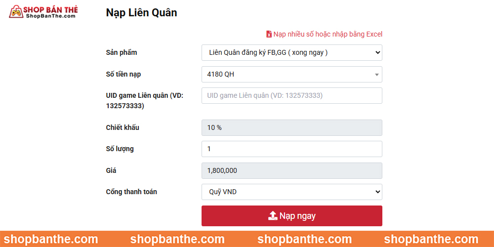 2 bước đổi thẻ cào sang Quân Huy Liên Quân Mobile