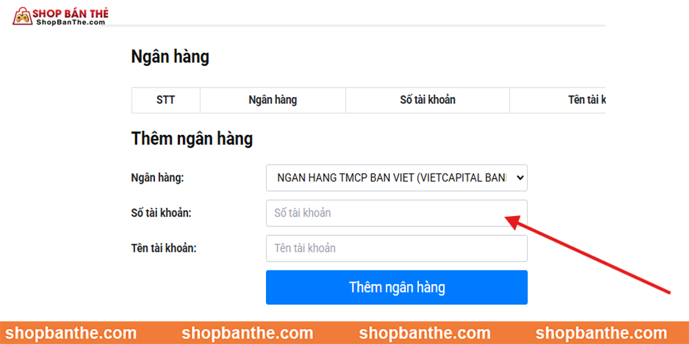 Ghi mã ZaloPay vào số tài khoản sau khi thêm ngân hàng