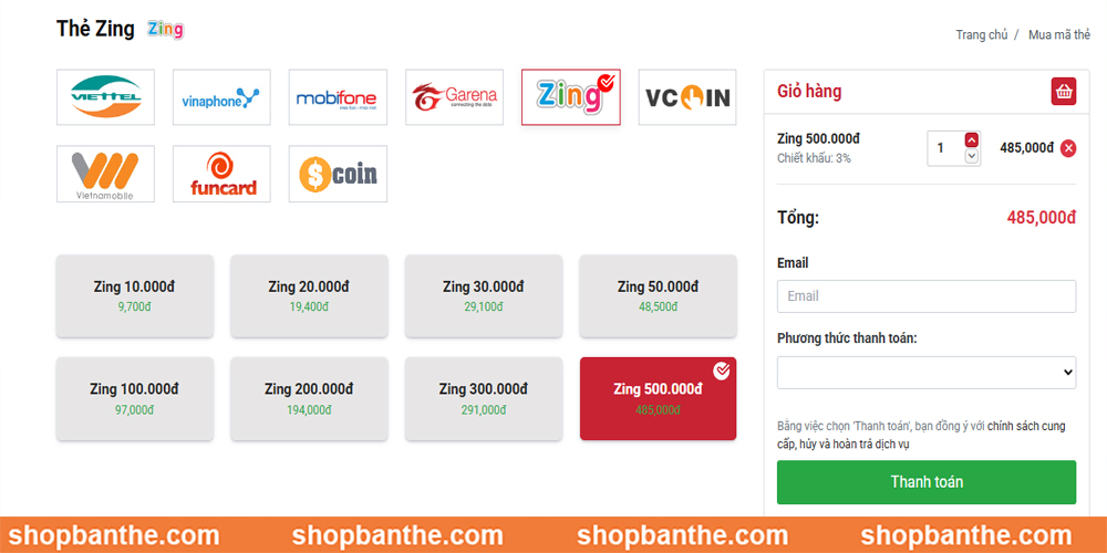 Mua Thẻ Zing & Nạp Game Uy Tín Tại Shopbanthe.com